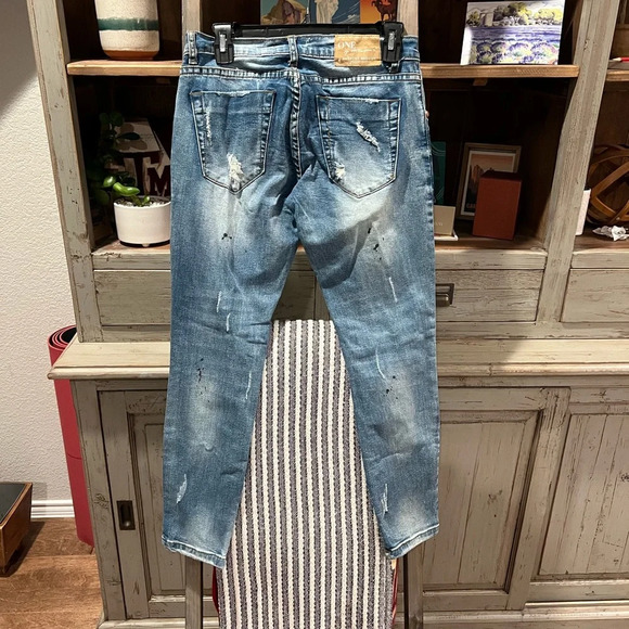 One X One Teaspoon awesome baggies distressed paint splatter pants size 27 - Picture 6 of 9